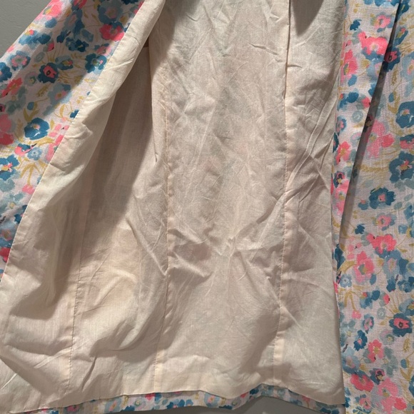NWT Fate Floral Meet Me in Paris Blazer Jacket Small Open Front Linen Cotton - Picture 10 of 10